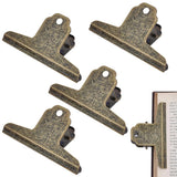 CRASPIRE 4Pcs Metal Bulldog Clips Antique Bronze Large Journal Clamps 4In