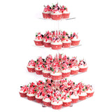 YestBuy 4 Tier Acrylic Cupcake Stand with Base, Premium Cupcake Holder, Acrylic Cupcake Tower Display Cady Bar Party D cor - Di