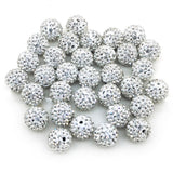 12mm Rhinestone Beads 100pcs 12mm Diameter Charms Mix Colors Randomly for Jewelry Making (Clay White)
