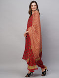 Gosriki Women'S Cotton Blend Staright Printed Kurta With Pant & Dupatta (Gaytri Red-Nw-Gs_M_Red_Medium),Red,,B0C9X41854