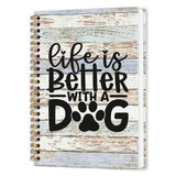 nvucamd Vintage Dog Spiral Notebook, Dogs Lovers Gifts Journal Notebook, Life Is Better With a Dog Journaling Notebooks for Wome