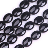 JOE FOREMAN 8x10mm Black Agate Semi Precious Gemstone Oval Loose Beads for Jewelry Making DIY Handmade Craft Supplies 15