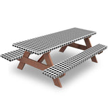 KENOBEE 7ft Picnic Table and Bench Cover, Camping Essentials RV Gear, 84 in Waterproof Windproof Outdoor Elastic All Around Tabl