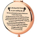 WSNANG Sister's Wedding Makeup Mirror - Bridal Shower Gift With Light, Magnification & Storage