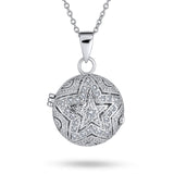 Bling Jewelry Vintage Style Filigree Star Round Circle Aromatherapy Essential Oil Perfume Diffuser Keepsake Photo Heart Shape Lo