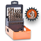 Lichamp 29PCS HSS Cobalt Drill Bits Set 1/16 to 1/2 with Three Flute for Hard Metal, Hardened Stainless Steel and Cast Iron