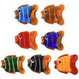 Stiesy Handmade Clownfish Lampwork Beads 7Pcs, 7 Colors Ocean Animal Beads Bulk for Necklace Bracelet Earring Jewelry Making DIY