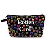 YULUENZE Black Villain Makeup Bag Villain Witchy Fans Gift Organizer Zipper Pouch Rotten to the Core Rotten Apple Toiletry Cosme