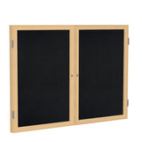 Ghent 3 x 4 2Door indoor Enclosed Recycled Rubber Bulletin Board, Shatter Resistant, with Lock, Wood Frame Oak FinishBlack (