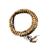HAPPEACE 6mm Natural Fragrant Green Sandalwood 108 Mala Beads - Tibetan Buddhism Prayer Beads