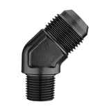 EVIL ENERGY 10AN Male Flare to 3/8 NPT Pipe 45 Degree Fitting Adapter Aluminum Black
