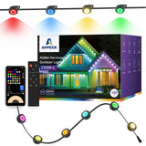 APPECK Permanent Outdoor Lights 50ft with 36 RGBW LEDs, DIY Scene Modes, LED Eaves Lights Waterproof with App Control, for Daily