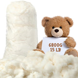 Wesnoy 6800g/15lb Cotton Stuffing for Stuffed Animals Soft Pillow, Natural Cotton Fiber Filling Batting, for Toys, Cloud Decorat