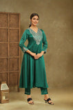 W For Woman Women'S Viscose Kurta, Slim Pant & Dupatta (23Auws10451-221250_Green_L)