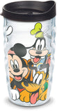 Tervis Disney Mickey Group Made in USA Double Walled Insulated Tumbler Travel Cup Keeps Drinks Cold & Hot, 10oz Wavy, Classic
