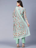 Gosriki Women'S Cotton Blend Printed Straight Kurta With Pant & Dupatta (Totara Green-Gs_S_Green_Small),Green,,B0BQJ17MX7