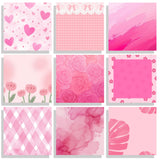 9 Pads Pink Sticky Notes Set, Cute Self-Stick Notepads, Super Adhesive Memo Pads Note Card, Office Decor Gifts, Desk Accessories