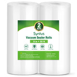 Syntus Vacuum Sealer Bags, 2 Rolls 8 x 50 Commercial Grade Bag Rolls, BPA Free Food Vac Bags for Storage, Meal Prep or Sous Vid