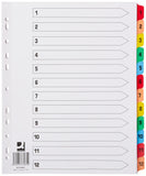 Q-CONNECT Extra Wide Index 1-12 Reinforced Board - Multi-Colour