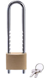 Fu Volante Solid Brass Padlock, 2 inch Wide Body, Outdoor Lock with Removable Adjustable-Length Shackle
