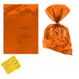 Pack of 50,6x9 inch Orange Clear Cello Bags Candy Plastic Favor Cellophane Treat Bags