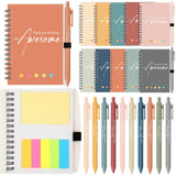 Chuangdi 20 Sets Employee Appreciation Gift Bulk Team College Graduate Thank You Gift Inspirational Notebook with Sticky Note Mo