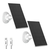 Zivif 2W Solar Panel for Security Cameras, Solar Charger with Micro USB & USB-C Port for Rechargeable Battery Security Camera, 3