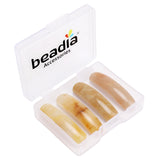 BEADIA Natural Curved Yellow Jade Stone Beads 36x10mm 4pcs for DIY Bracelet Jewelry Making