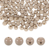 HARFINGTON 100pcs Light Beige Acrylic Round Beads 6mm Dia 1.9mm Hole Plastic Resin Smooth Balls Loose Bead for Jewelry Making Br