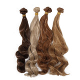 GLOBLELAND 4Pcs 4 Colors Doll Curly Wigs 10inch Long Doll Hair Extension Dolls Making Arts Supplies DIY Crafts Long Synthetic Wi