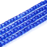 100pcs Czech Faceted Cube Crystal Glass Beads Spacer 6mm (0.24 Inch) Sapphire Blue
