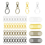 80pcs Swivel Snap Hooks with Split Key Rings Metal Mix Colors Lobster Claw Trigger Clasps for Keychain Clip Lanyard Bag Purse Ta