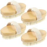 4pcs Dry Brushing Body Brush, Natural Bristle Dry Skin Exfoliating Brush Body Scrub for Flawless Skin, Cellulite Treatment, Lymp