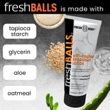 Fresh Body FB - Fresh Balls Lotion, 34 fl oz (3 Pack) Anti-chafing Mens Soothing cream to Powder Balls Deodorant and Hygiene fo