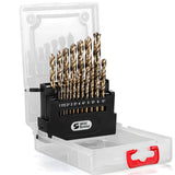 M35 5% Cobalt Metric Drill Bits Set (1mm-10mm/19pcs), Straight Shank Jobber Drill Bits, Metal HSS Twist Drill Bits for Stainless
