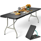 YITAHOME 8FT Folding Tables, Heavy Duty Folding Table with Carrying Handle, Plastic Fold up Table for Outdoor Camping Picnic Par