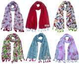 Fusfus WomenS Printed Chiffon Scarves And Stoles, Free Size(Multicolour, Fs1156) Pack Of 6 (Multicolor1)