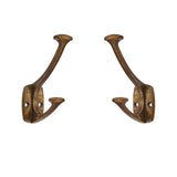 ZAUYX 5 Pack Antique Brass Hooks Decorative Heavy Duty Solid Large Coat Hooks for Towel Hanging Coats Robe Wall Mounted Towel Ba