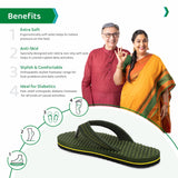 Ortho Joy Extra Soft Doctor Ortho Slippers || Regular Wear Slippers For Men,Dark Green,10,B0BJQF8NJB
