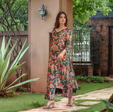 Anni Designer Women'S Rayon Viscose Straight Printed Kurta With Palazzo (Chinki Green-Vks03_M_Green_Medium),Green,M,,,