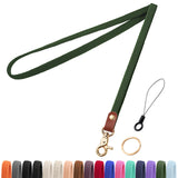 Fishent Stretchy Thin Lanyards for Keys ID Badges, Cute Long Teacher Neck Key Lanyard Keychains for Women Men Wallet Phone(Dark