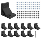 Seekliny 12pcs 2040 Angle Bracket Corner 2040 Extruded Aluminum Hardware V-Slot Accessories T-Slotted with T Nuts and Screws for