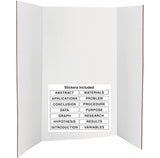 White Tri-Fold Presentation Board 28 X 40 Corrugated Tabletop Display Exhibition Board Lightweight and Portable with Smooth Surf