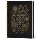 ISANOU Christian Floral Cross Notebook Journal,Faith Gift for Women Girls