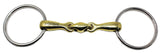 Prorider SS Loose O-Ring Dog Bone Snaffle Pony Horse Bit 5 Brass Mouth Equine 35521B