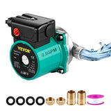 Vevor Hot Water Recirculating Pump 93W 110V Water Circulator Pump Automatic Start Circulating Pump Npt 3/4 W/Brass Fittings Stainless Steel Head 3 Speed Control For Electric Water Heater System -Like New