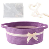 Gift Baskets Empty, Small Woven Rope Storage Basket with Bow and Ribbons and Gift Bags, Bowknot Decorative Baby Gift Basket for