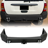 KUAFU Off-Road Rear Bumper Compatible with 1999-2004 Jeep Grand Cherokee WJ w/2 Inch Hitch Receiver & D rings Steel