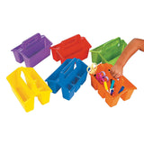 Fun Express Table Caddy Storage Baskets Set of 6 Stack for Easy Storage Basket has 4 Compartments Classroom Caddies for