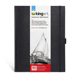 KINGART 625 Hardcover Sketchbook (Black), 70 Lbs. (110G), 8.5 X 11, 80 Sheets Sketch Paper, White